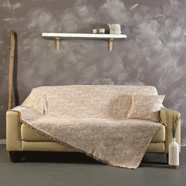 Ριχτάρι Σενίλ Ζακάρ Πολυθρόνας 180x170εκ. Vallea Beige Sb home (Ύφασμα: Chenille, Χρώμα: Μπεζ) - Sb home - 5206864065161